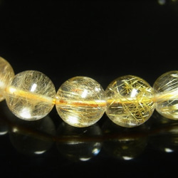 現品一点物 スモーキークォーツイン ゴールドルチル ブレスレット 金針水晶数珠 ９ミリ ２６ｇ ＳＧＲ１３ 最強金運 6枚目の画像