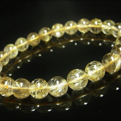 現品一点物 スモーキークォーツイン ゴールドルチル ブレスレット 金針水晶数珠 ９ミリ ２６ｇ ＳＧＲ１３ 最強金運 10枚目の画像