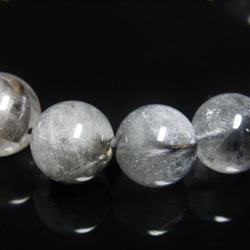 現品一点物 プラチナルチル ブレスレット 白金水晶 数珠 １２－１３ミリ ４８ｇ Ｐｒ５７ 虹入水晶シラー レインボー 2枚目の画像