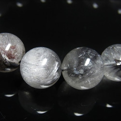 現品一点物 プラチナルチル ブレスレット 白金水晶 数珠 １２－１３ミリ ４８ｇ Ｐｒ５７ 虹入水晶シラー レインボー 3枚目の画像