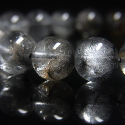 レア 現品一点物 ブラックプラチナルチル ブレスレット 白金水晶 数珠 １０－１１ミリ ３３ｇ Ｐｒ５９ 珍しい 4枚目の画像