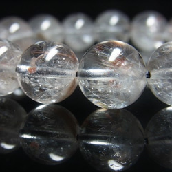 希少 レア 現品一点物 プラチナルチル オーロラ レインボークォーツ ブレスレット １２ミリ 白金水晶 天然石 数珠 2枚目の画像
