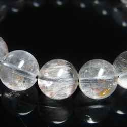 希少 レア 現品一点物 プラチナルチル オーロラ レインボークォーツ ブレスレット １２ミリ 白金水晶 天然石 数珠 6枚目の画像