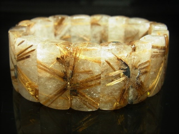 イチオシ 現品一点物 太陽放射タイガータイチンルチル バングル 虎目金針水晶 ２７－２８ミリ 数珠 Ｔｉｒｂ３ １２５ｇ 7枚目の画像