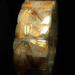 イチオシ 現品一点物 太陽放射タイガータイチンルチル バングル 虎目金針水晶 ２７－２８ミリ 数珠 Ｔｉｒｂ３ １２５ｇ 9枚目の画像