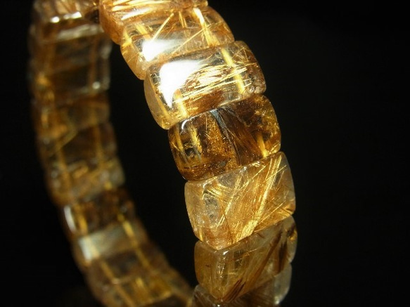透明度抜群 現品一点物 タイガールチル クォーツ バングル 虎目金針水晶 １５－１６ミリ 数珠 Ｔｉｒｂ４ ４７ｇ 最強 6枚目の画像