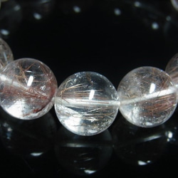 お勧め 現品一点物 シルバーレッドルチル ブレスレット １５ミリ ＰＳｉｒ１３ ７７ｇ 銀針水晶 珍しい シラー 3枚目の画像
