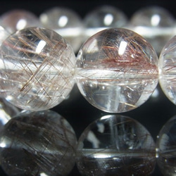 お勧め 現品一点物 シルバーレッドルチル ブレスレット １５ミリ ＰＳｉｒ１３ ７７ｇ 銀針水晶 珍しい シラー 4枚目の画像