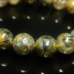 イチオシ 現品一点物 太陽放射ルチル ブレスレット 金針水晶数珠 １１－１２ミリ ４３ｇ ＴＨＲ２２ ヘマタイト 5枚目の画像