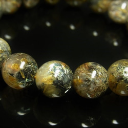 イチオシ 現品一点物 太陽放射ルチル ブレスレット 金針水晶数珠 １１－１２ミリ ４３ｇ ＴＨＲ２２ ヘマタイト 8枚目の画像