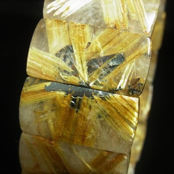 イチオシ 現品一点物 太陽放射 タイチンルチル クォーツ バングル ２９－３１ｍｍ 極太金針水晶 数珠 ＴＨＢ１０ 6枚目の画像