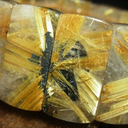 イチオシ 現品一点物 太陽放射 タイチンルチル クォーツ バングル ２９－３１ｍｍ 極太金針水晶 数珠 ＴＨＢ１０ 10枚目の画像