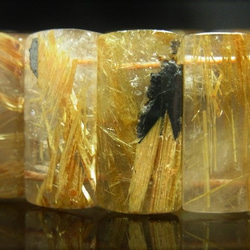 お勧め 現品一点物 太陽放射 タイチンルチル クォーツ バングル ２５－２６ｍｍ 極太金針水晶 数珠 ＴＨＢ９ 5枚目の画像