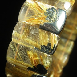 お勧め 現品一点物 太陽放射 タイチンルチル クォーツ バングル ２５－２６ｍｍ 極太金針水晶 数珠 ＴＨＢ９ 9枚目の画像