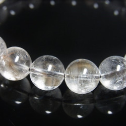 超輝 現品一点物 プラチナルチル ブレスレット 白金水晶 数珠 １０ミリ ３１ｇ Ｐｒ６１ クォーツ ルチル メンズ レ 3枚目の画像