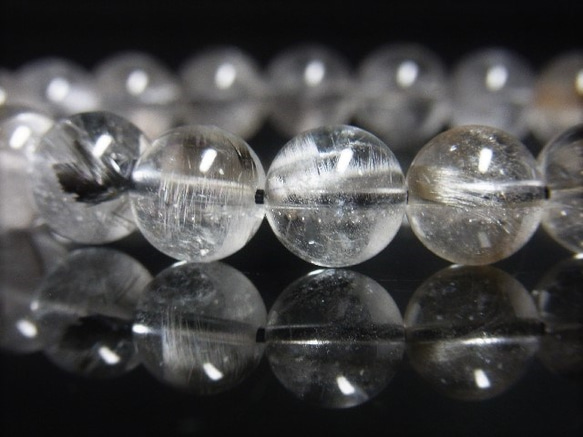 超輝 現品一点物 プラチナルチル ブレスレット 白金水晶 数珠 １０ミリ ３１ｇ Ｐｒ６１ クォーツ ルチル メンズ レ 5枚目の画像