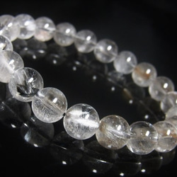 超輝 現品一点物 プラチナルチル ブレスレット 白金水晶 数珠 １０ミリ ３１ｇ Ｐｒ６１ クォーツ ルチル メンズ レ 7枚目の画像