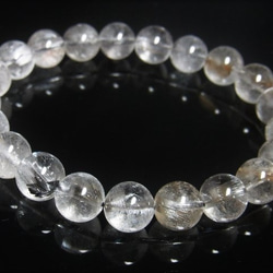 超輝 現品一点物 プラチナルチル ブレスレット 白金水晶 数珠 １０ミリ ３１ｇ Ｐｒ６１ クォーツ ルチル メンズ レ 8枚目の画像