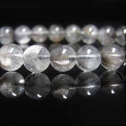 イチオシ 現品一点物 プラチナルチル ブレスレット 白金水晶 数珠 ７－８ミリ １７ｇ ＧＰｒ３ シラー 虹入水晶 1枚目の画像