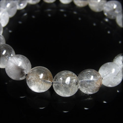 現品一点物 プラチナルチル ブレスレット 白金水晶 数珠 １０ミリ ３１ｇ Ｐｒ６３ シラー入り レインボー 虹 9枚目の画像