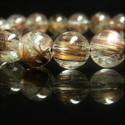 おすすめ 現品一点物 コッパータイチンルチル クォーツ ブレスレット 銅針水晶 数珠 １１ミリ ３７ｇ Ｃｒ５ 最強金運 9枚目の画像