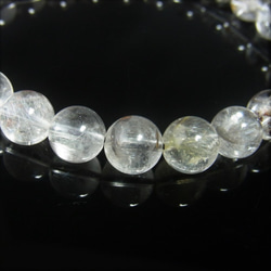 お試し価格 現品一点物 プラチナルチル ブレスレット 白金水晶 天然石 数珠 ９ミリ ＯＰｒ２５ オーロラ レインボー 4枚目の画像
