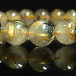 お試し価格 現品一点物 太陽放射ルチル ブレスレット １１－１２ミリ ４１ｇ 金針水晶 天然石 数珠 ＯＴＨＲ４５ 8枚目の画像