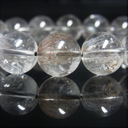 おすすめ 現品一点物 プラチナルチル ブレスレット オーロラ レインボー入り水晶 数珠 １２－１３ミリ ４８ｇ Ｐｒ６５ 9枚目の画像
