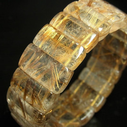 イチオシ 現品一点物 タイガールチル クォーツ バングル 透明感抜群 虎目金針水晶 ２０－２２ミリ 数珠 Ｔｉｒｂ６ 4枚目の画像