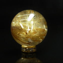 オススメ 現品一粒売り 極上 タイチンルチル 金針水晶 １６ミリ ＫＹＴ６０ ハンドメイド クォーツ 水晶 天然石 2枚目の画像