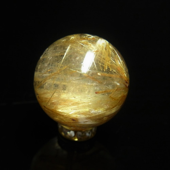 オススメ 現品一粒売り 極上 タイチンルチル 金針水晶 １６ミリ ＫＹＴ６０ ハンドメイド クォーツ 水晶 天然石 5枚目の画像