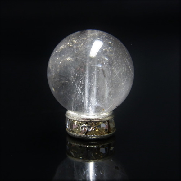 透明感重視 現品一点物 粒売り プラチナルチル 13-14ミリ 貫通穴有 Ｐｔ４８ 白金水晶 パワーストーン 3枚目の画像