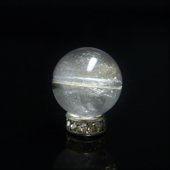 透明感重視 現品一点物 粒売り プラチナルチル 13-14ミリ 貫通穴有 Ｐｔ４８ 白金水晶 パワーストーン 5枚目の画像