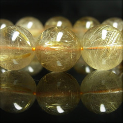 お試し価格 一点物 ゴールド タイチンルチル ブレスレット 金針水晶 天然石 数珠 １６－１７ミリ ＲＫ３７ シラー 虹 2枚目の画像