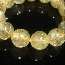 お試し価格 一点物 ゴールド タイチンルチル ブレスレット 金針水晶 天然石 数珠 １６－１７ミリ ＲＫ３７ シラー 虹 4枚目の画像