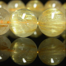 お勧め お試し価格 一点物 ゴールド タイチンルチル ブレスレット 虹入金針水晶 天然石 数珠 １４ミリ ＲＫ３９ 8枚目の画像