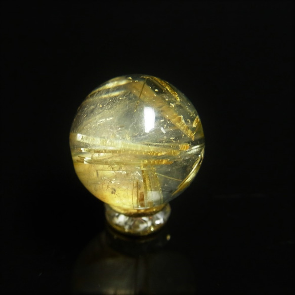 現品一点物 1粒売り 太陽放射タイチンルチル 金針水晶 １２ミリ ＫＨ１２ ヘマタイト ルチル最強の天然石 ハンドメイド 6枚目の画像