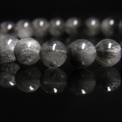 オススメ 現品一点物 ブラックプラチナルチル ブレスレット 白金水晶 数珠 ７－８ミリ １６ｇ Ｐｒ６７ シラー 4枚目の画像