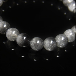 オススメ 現品一点物 ブラックプラチナルチル ブレスレット 白金水晶 数珠 ７－８ミリ １６ｇ Ｐｒ６７ シラー 10枚目の画像