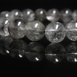 イチオシ 現品一点物 ブラックプラチナルチル ブレスレット 白金水晶 数珠 ９－１０ミリ ２７ｇ Ｐｒ６８ レインボー 1枚目の画像