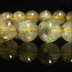 現品一点物 太陽放射ルチル ブレスレット １１ミリ ３８ｇ 金針水晶 天然石 数珠 ＯＴＨＲ４９ 最強金運 ヘマタイト 1枚目の画像