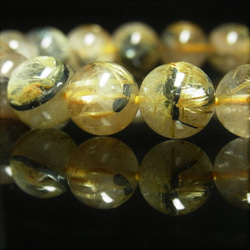 現品一点物 太陽放射ルチル ブレスレット １０－１１ミリ ３４ｇ 金針水晶 天然石 数珠 ＯＴＨＲ５１ 最強金運 4枚目の画像