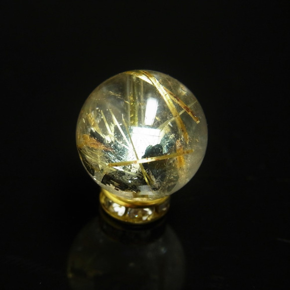 1粒売り 太陽放射ルチル 金針水晶 １３ミリ ＫＨ１３ ヘマタイト ルチル最強の天然石 ハンドメイド クォーツ 水晶 4枚目の画像