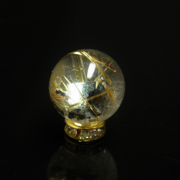 1粒売り 太陽放射ルチル 金針水晶 １３ミリ ＫＨ１３ ヘマタイト ルチル最強の天然石 ハンドメイド クォーツ 水晶 5枚目の画像