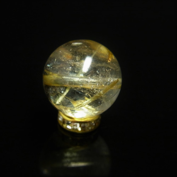 1粒売り 太陽放射ルチル 金針水晶 １３ミリ ＫＨ１３ ヘマタイト ルチル最強の天然石 ハンドメイド クォーツ 水晶 6枚目の画像