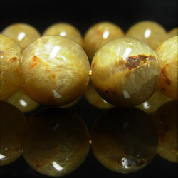 訳アリ 現品一点物 ゴールドルチル ブレスレット 金針水晶 数珠 １７ミリ ９９ｇ ＧＲ１４ 最強金運 パワーストーン 3枚目の画像
