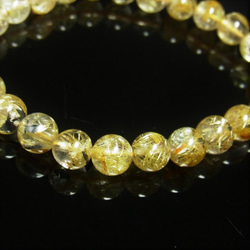オススメ 現品一点物 太陽放射 ゴールドルチル ブレスレット 金針水晶 数珠 ７ミリ １６ｇ ＰＴＨＲ５ ヘマタイト 7枚目の画像