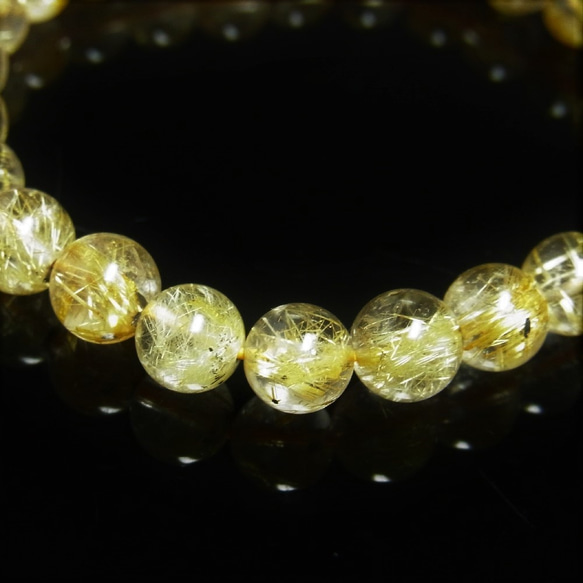 オススメ 現品一点物 太陽放射 ゴールドルチル ブレスレット 金針水晶 数珠 ７ミリ １６ｇ ＰＴＨＲ５ ヘマタイト 10枚目の画像