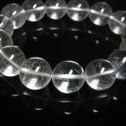 透明感抜群 お試し価格 一点物 シルバールチル ブレスレット 銀針水晶 天然石 数珠 １５－１６ミリ ＯＳｉｒ１９ 開運 5枚目の画像
