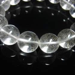 透明感抜群 お試し価格 一点物 シルバールチル ブレスレット 銀針水晶 天然石 数珠 １５－１６ミリ ＯＳｉｒ１９ 開運 10枚目の画像
